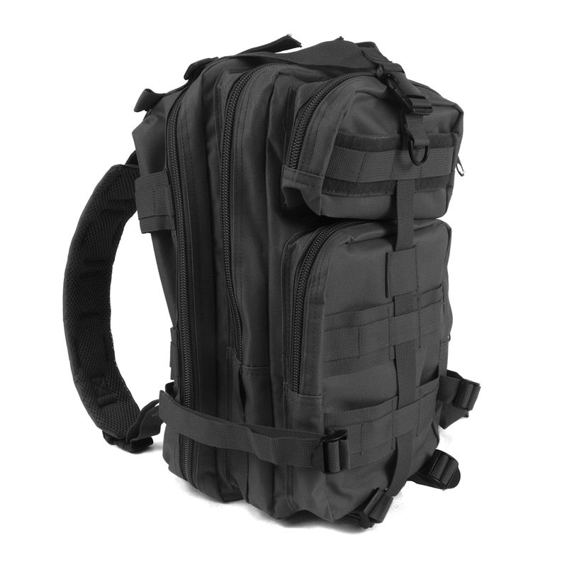 MediTac Tactical Assault Pack - First Aid Rucksack - 18" Military MOLLE Backpack - Tactical Black - Image 1